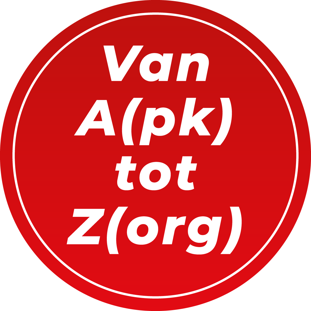 Van A(pk) tot Z(org)
